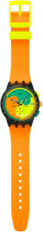 Swatch,NEON 42mm,42mm,Composite,Multi-Color,Orange,Green,Yellow,Quartz,Chronograph,Day,SUSB422