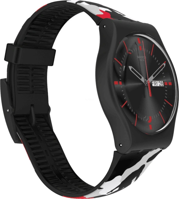 Swatch,Originals 41mm,41mm,Plastic,Black,SUOB714C
