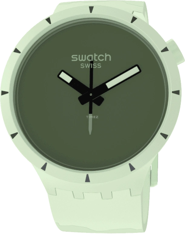 Swatch,THE BOLD 47mm,47mm,Bioceramic,Ceramic,Green,Quartz,Sapphire,Crystal Glass,Round,SB03G100