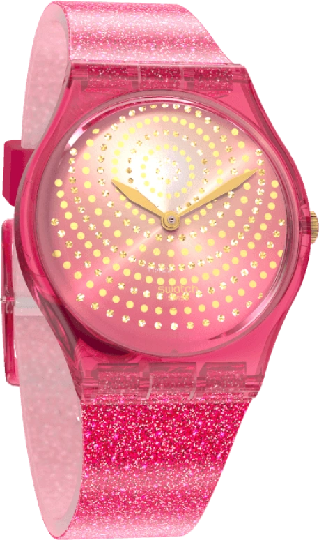 Swatch,Originals 34mm,34mm,Plastic,Pink,Sapphire,Crystal Glass,GP169