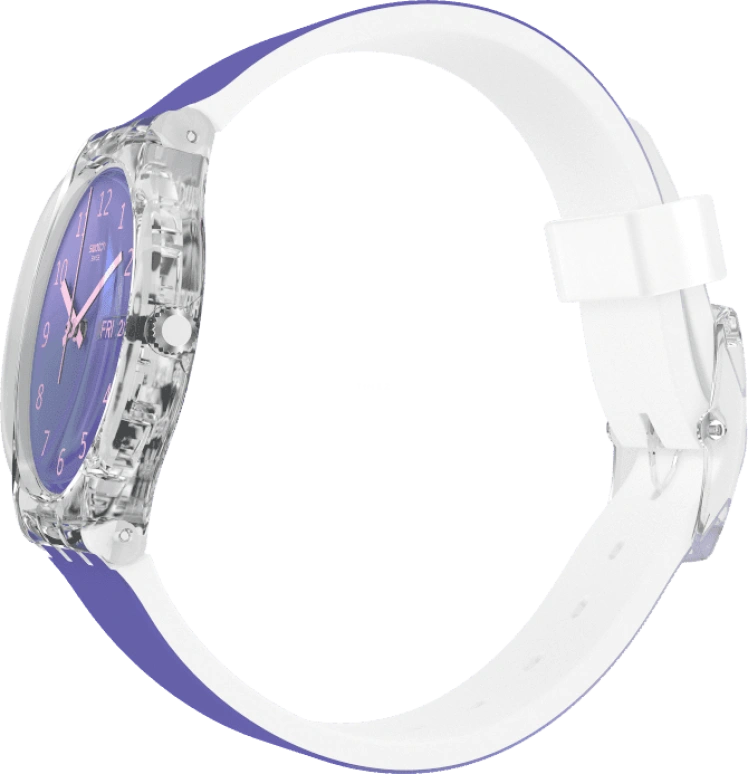 Swatch,Originals 34mm,34mm,Plastic,Purple,Green,Sapphire,Crystal Glass,GE718