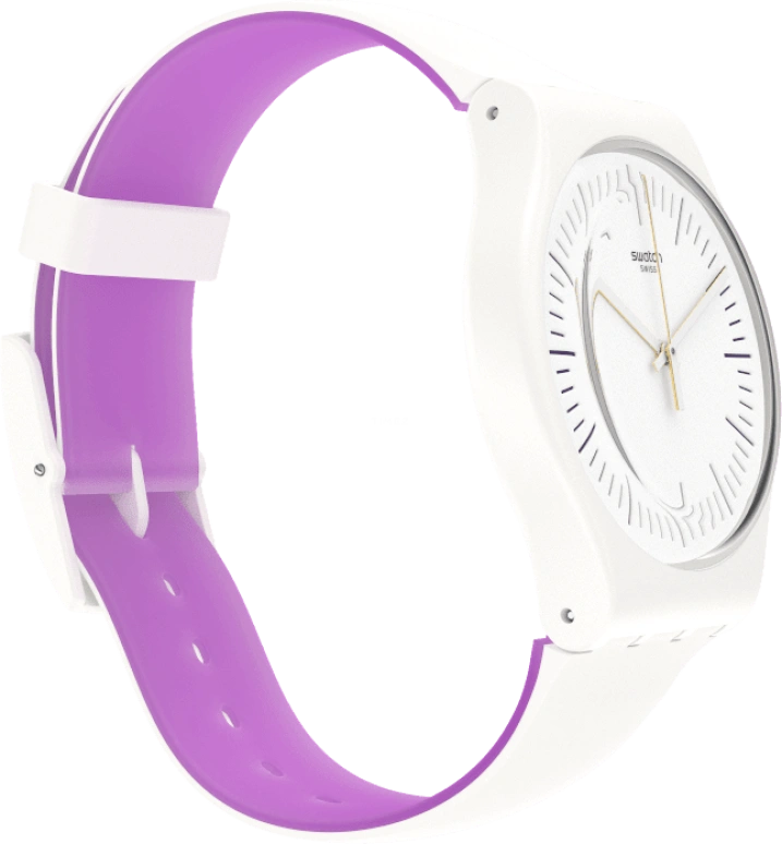 Swatch,Originals 41mm,41mm,Plastic,White,Sapphire,Crystal Glass,SUOW173