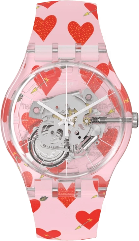 Swatch,Originals 41mm,41mm,Plastic,Pink,Quartz,Tonneau,SUOK145,SUOK145-014