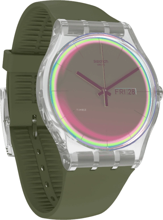 Swatch,Originals 41mm,41mm,Plastic,Pink,Quartz,Sapphire,Crystal Glass,Round,SUOK714