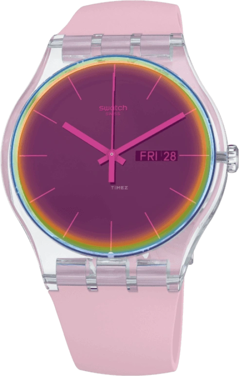 Swatch,Originals 41mm,41mm,Plastic,Pink Red,Red,SUOK710