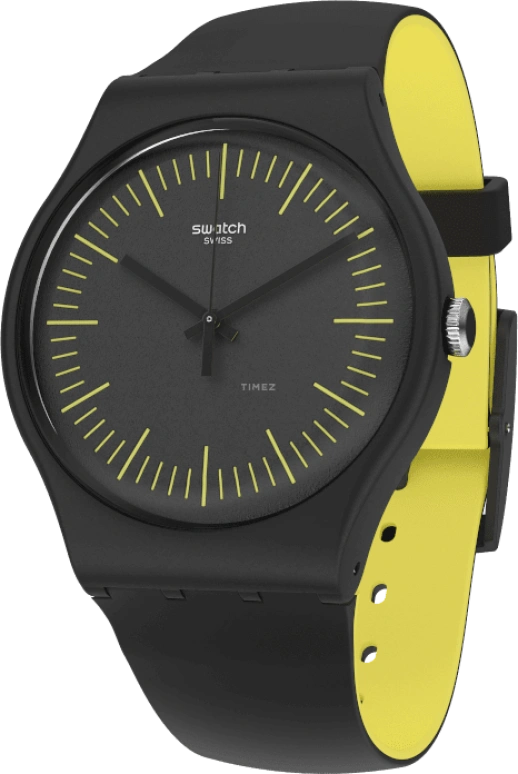 Swatch,Originals 41mm,41mm,Black,Sapphire,Crystal Glass,Open,SUOB184