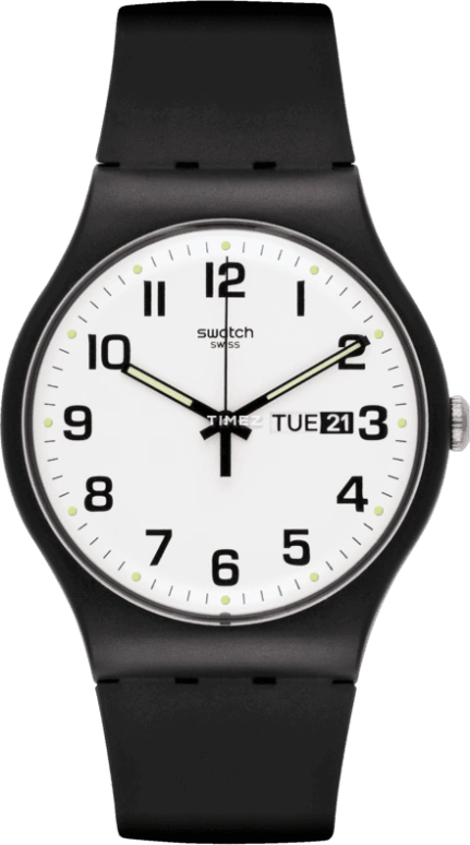 Swatch,Originals 41mm,41mm,Bio-sourced,White,Quartz,Date,Day,SO29B703