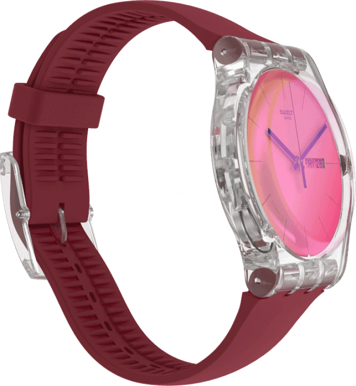 Swatch,Originals 41mm,41mm,Plastic,Pink,Sapphire,Crystal Glass,SUOK717