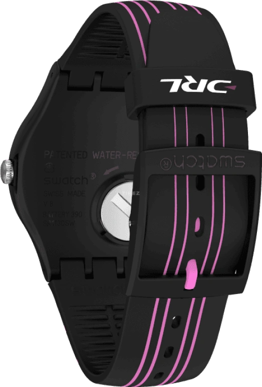 Swatch,Originals 41mm,41mm,Plastic,Black,Pink,Sapphire,Crystal Glass,SUOB146C