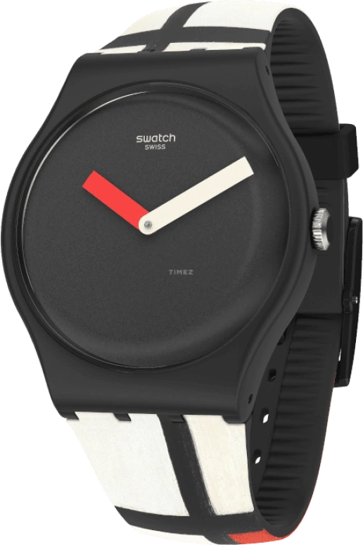Swatch,Originals 41mm,41mm,Plastic,Black,Quartz,Sapphire,Crystal Glass,Round,SUOZ344
