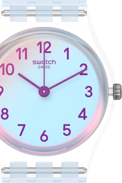Swatch,Originals 25mm,25mm,Plastic,Blue,Quartz,Round,Transparent,LK396