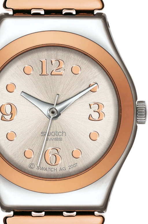 Swatch,IRONY 25mm,25mm,Stainless Steel,Cream,Quartz,Round,Silver,YSS234G