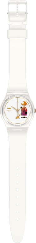 Swatch,Other 34mm,34mm,Plastic,White,Sapphire,Crystal Glass,GZ711