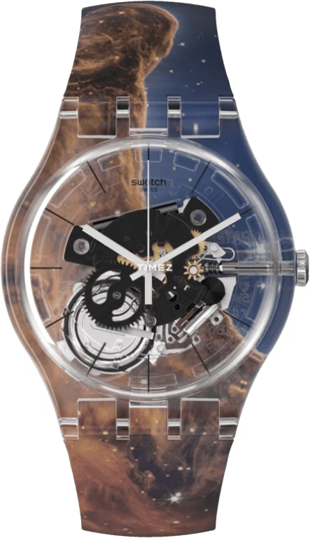 Swatch,Originals 41mm,41mm,Plastic,Transparent,Quartz,Sapphire,Crystal Glass,Round,SUOK144,SUOK144-059