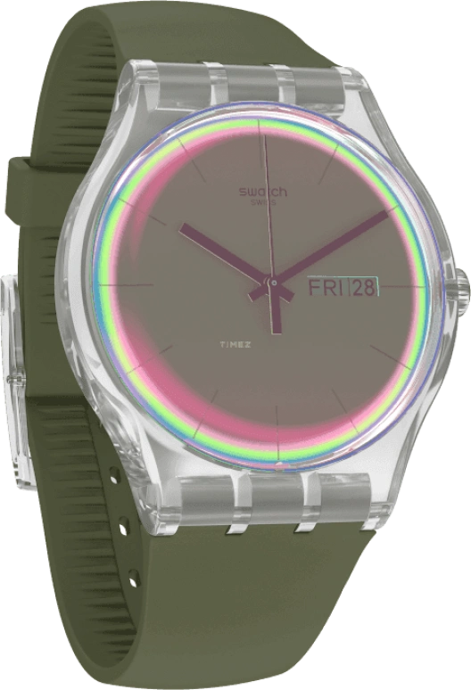 Swatch,Originals 41mm,41mm,Plastic,Pink,Quartz,Sapphire,Crystal Glass,Round,SUOK714