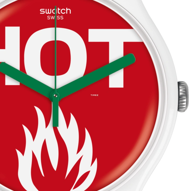 Swatch,Originals 41mm,41mm,Plastic,Red,White,Quartz,Round,White,SUOW146