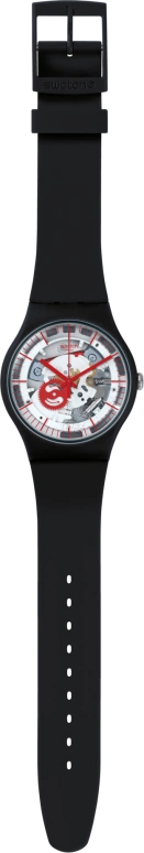 Swatch,Originals 41x47.40mm,41x47.40mm,Plastic,Transparent,Red,Quartz,Sapphire,Crystal Glass,Round,SUOB153