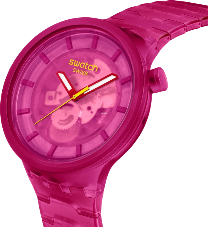 Swatch,THE BOLD 47mm,47mm,Bio-sourced,Purple,Quartz,Sapphire,Crystal Glass,SB05P102