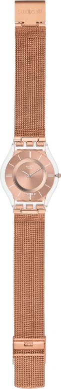 Swatch,Originals 34mm,34mm,Bio-sourced,Pink,Rose Gold,Automatic,Sapphire,Crystal Glass,Round,SS08K104M