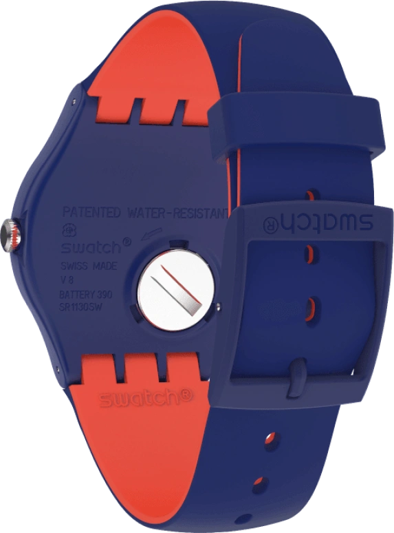 Swatch,Originals 41mm,41mm,Plastic,Blue,Sapphire,Crystal Glass,SUON146