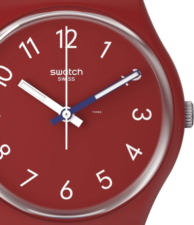 Swatch,Originals 34mm,34mm,Bio-sourced,Red,Quartz,Round,SO28R112