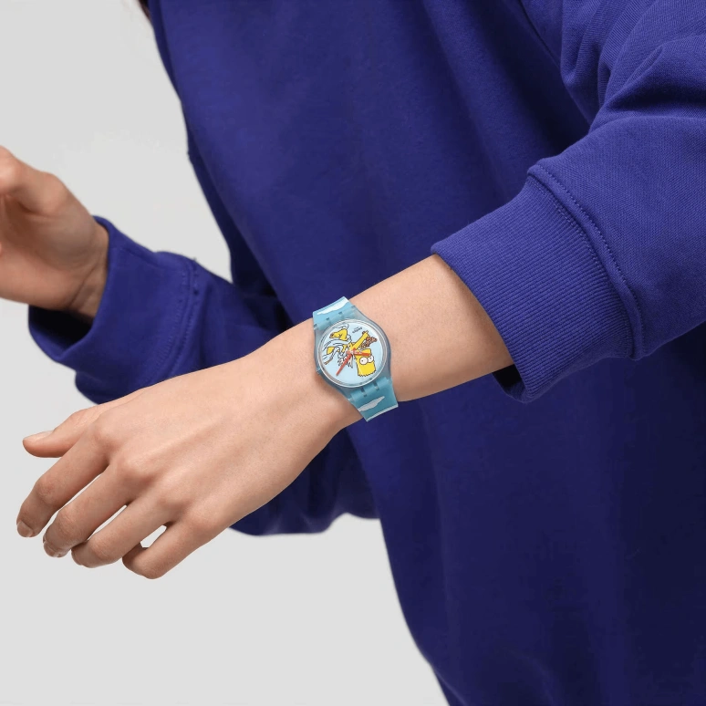 Swatch,Originals 34mm,34mm,Bio-sourced,Blue,Quartz,Round,SO28Z115