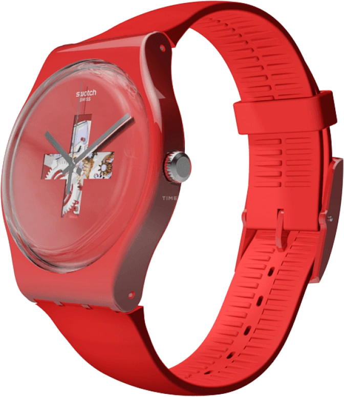 Swatch,Originals 41mm,41mm,Plastic,Red,SUOR106