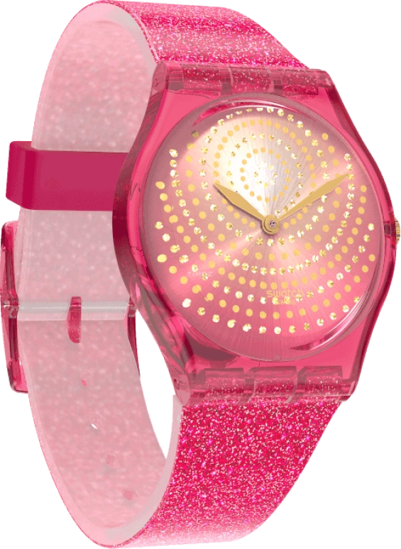 Swatch,Originals 34mm,34mm,Plastic,Pink,Sapphire,Crystal Glass,GP169