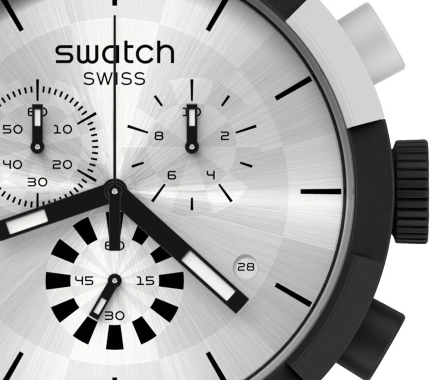 Swatch,THE BOLD 47mm,47mm,Plastic,Sapphire,Crystal Glass,SB02B404