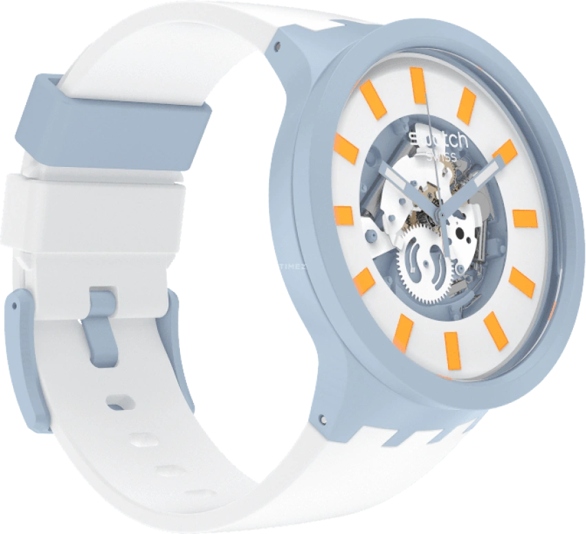 Swatch,THE BOLD 47mm,47mm,Bioceramic,Ceramic,White,SB03N101