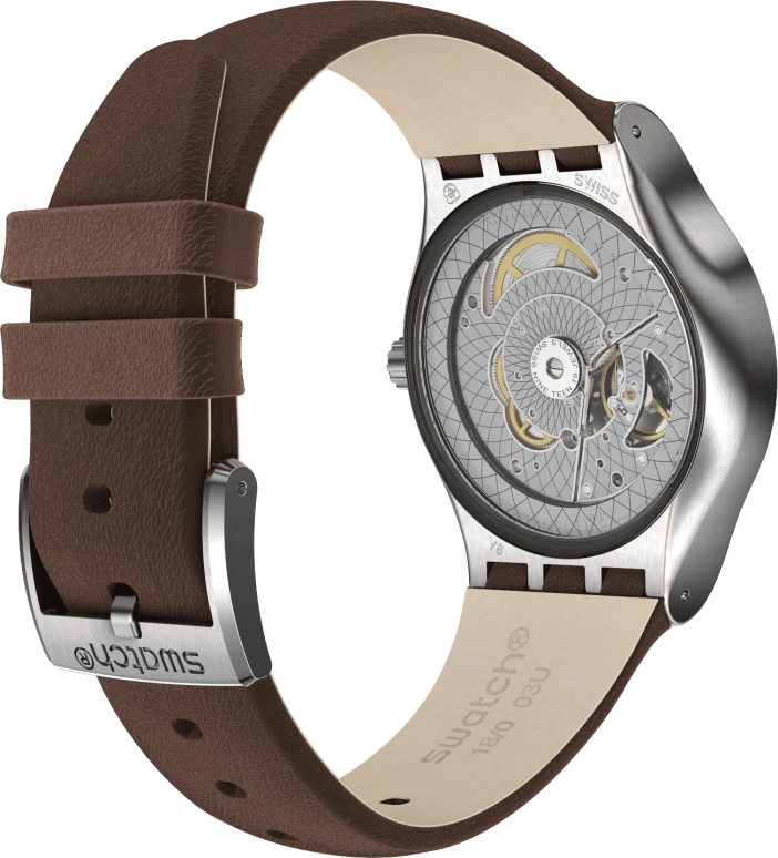 Swatch,IRONY 42mm,42mm,Stainless Steel,Blue,Open,SY23S410