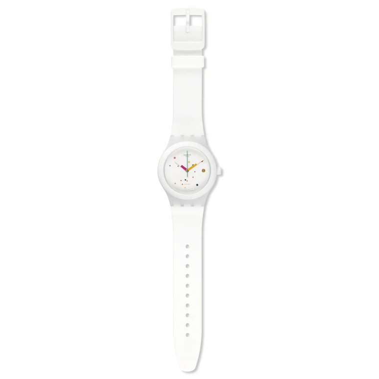 Swatch,Sistem 51 42mm,42mm,Plastic,White,Automatic,Day,90hours,SUTW400