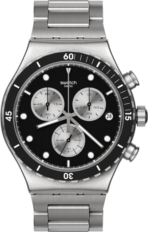 Swatch,IRONY 43mm,43mm,Stainless Steel,Black,YVS487G