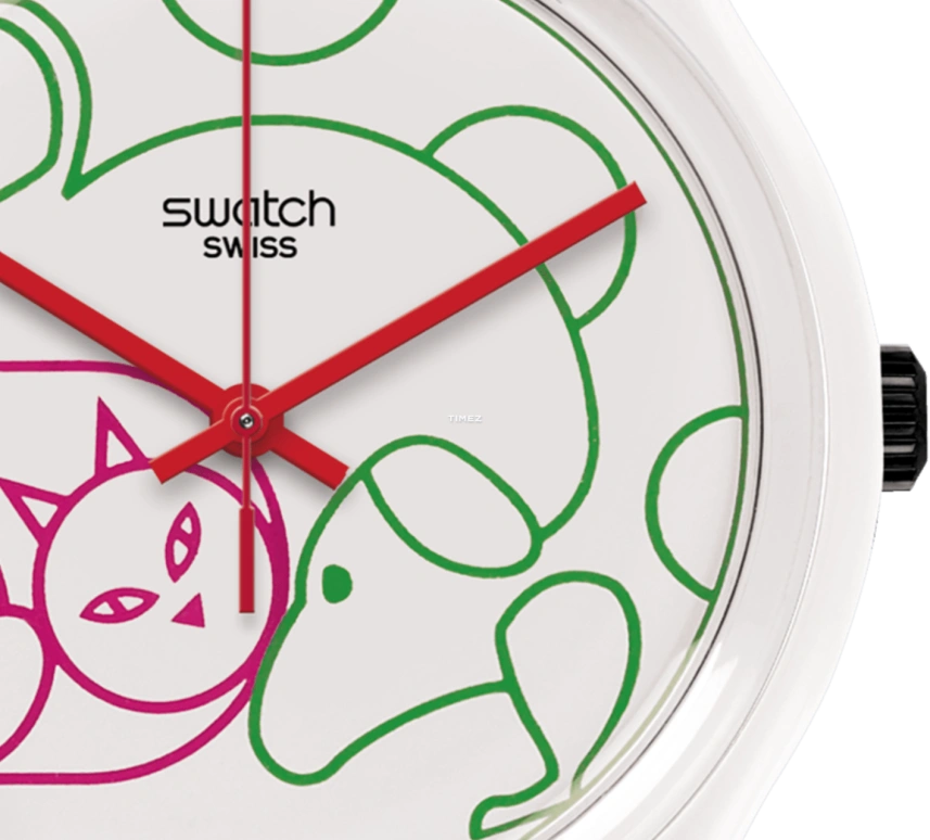 Swatch,Originals ,Plastic,White,Quartz,Tonneau,Transparent,MGW168