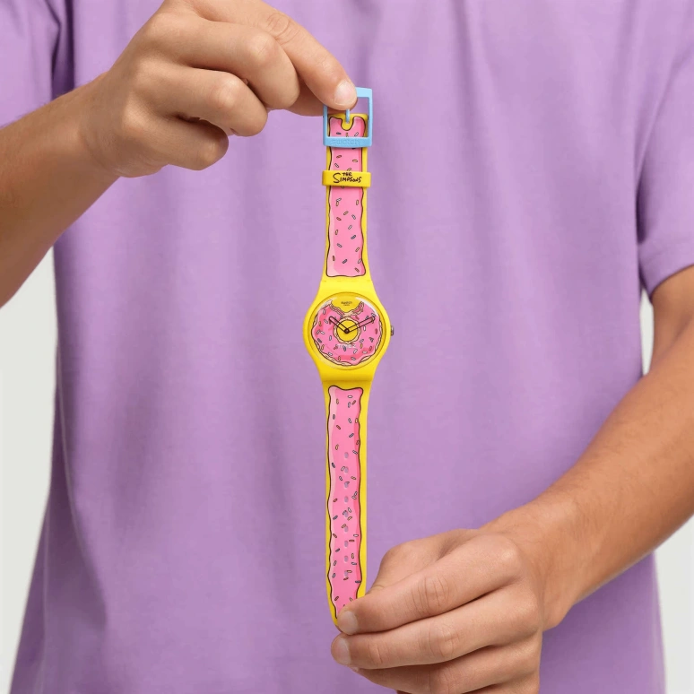 Swatch,Originals 41mm,41mm,Bio-sourced,Yellow,Pink,Quartz,Round,Yellow,SO29Z134