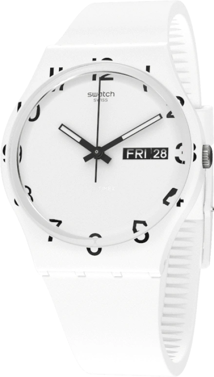 Swatch,Originals 39.20mm,39.20mm,Plastic,White,Sapphire,Crystal Glass,GW716