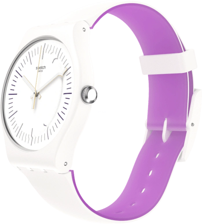 Swatch,Originals 41mm,41mm,Plastic,White,Sapphire,Crystal Glass,SUOW173