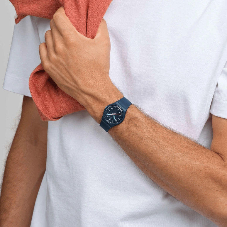 Swatch,Originals 34mm,34mm,Bio-sourced,Blue,Quartz,Sapphire,Crystal Glass,Tonneau,SO28N118