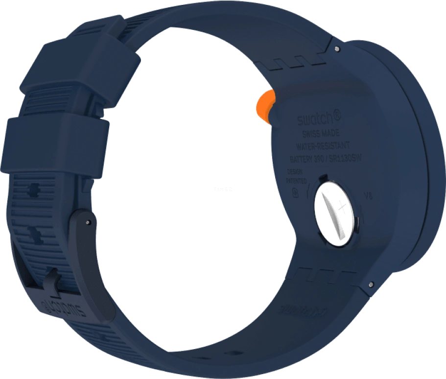Swatch,THE BOLD 47mm,47mm,Plastic,Blue,Closed,SO27N110