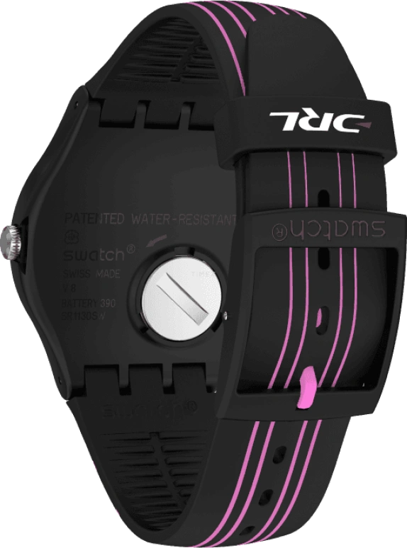 Swatch,Originals 41mm,41mm,Plastic,Black,Pink,Sapphire,Crystal Glass,SUOB146C