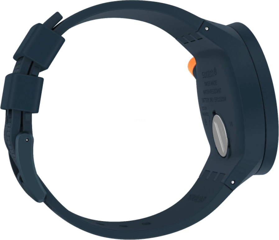 Swatch,THE BOLD 47mm,47mm,Plastic,Blue,Sapphire,Crystal Glass,Closed,SO27N107