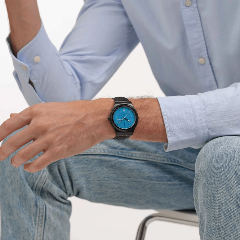 Swatch,IRONY 42mm,42mm,Stainless Steel,Blue,Automatic,Round,Black,YIB408