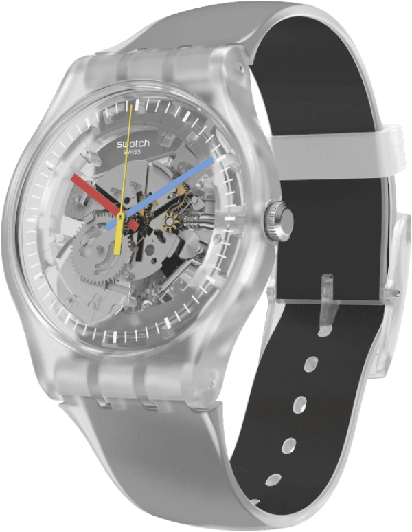 Swatch,Originals 41mm,41mm,Plastic,Skeleton,Quartz,Round,Transparent,SUOK157