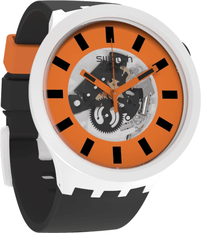 Swatch,THE BOLD 47mm,47mm,Bioceramic,Ceramic,Orange,SB03M104