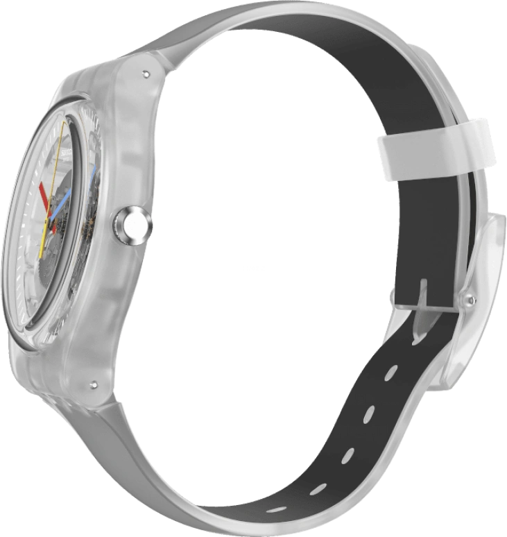 Swatch,Originals 41mm,41mm,Plastic,Skeleton,Quartz,Round,Transparent,SUOK157