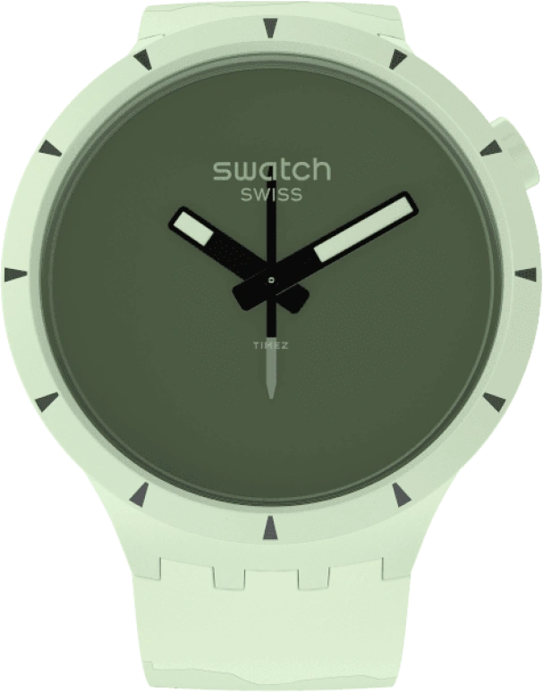 Swatch,THE BOLD 47mm,47mm,Bioceramic,Ceramic,Green,Quartz,Sapphire,Crystal Glass,Round,SB03G100