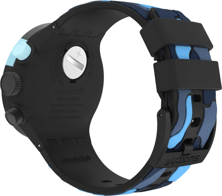 Swatch,THE BOLD 47mm,47mm,Plastic,Black,Sapphire,Crystal Glass,Closed,SB02B408