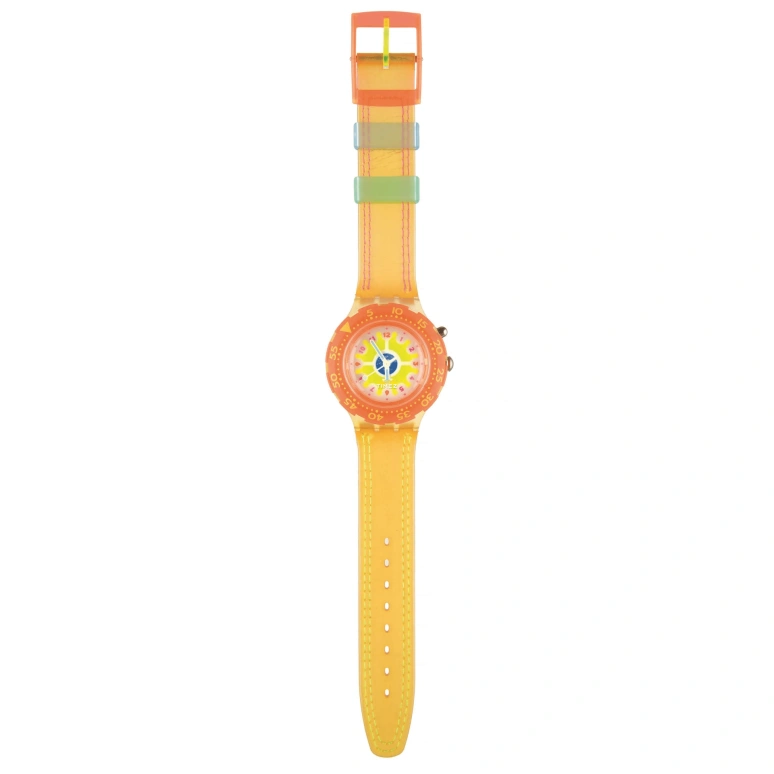 Swatch,Other ,Plastic,Yellow,Quartz,Sapphire,Round,SDK908