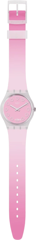 Swatch,Originals 34mm,34mm,Plastic,Pink Red,Quartz,Sapphire,Crystal Glass,Tonneau,GE273