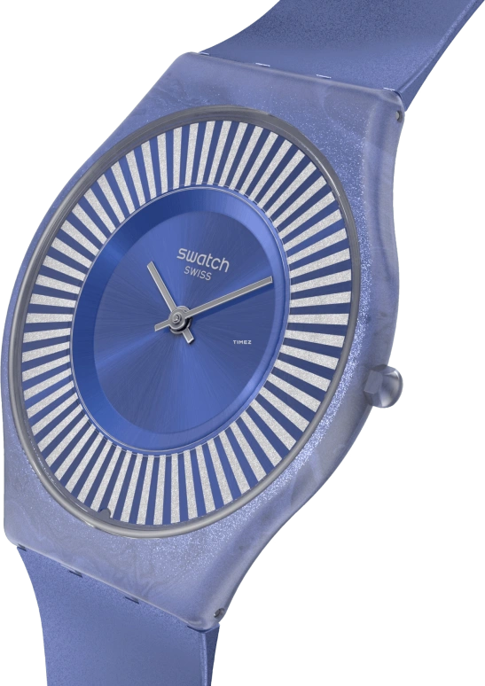 Swatch,Other 34mm,34mm,Bio-sourced,Blue,Quartz,Sapphire,Crystal Glass,Round,SS08N110